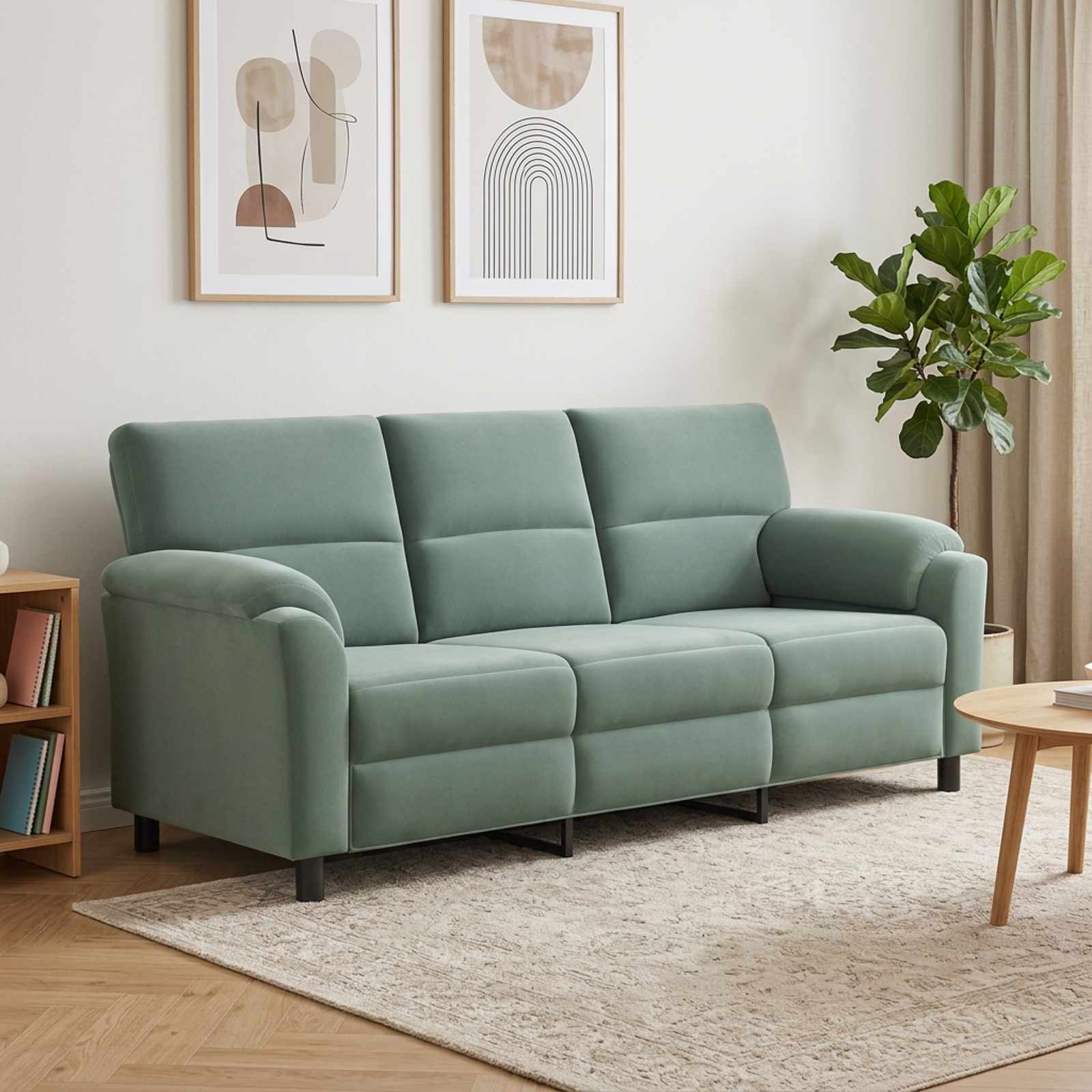 Bank Zeegroen 214 x 85 x 93 cm fluweel