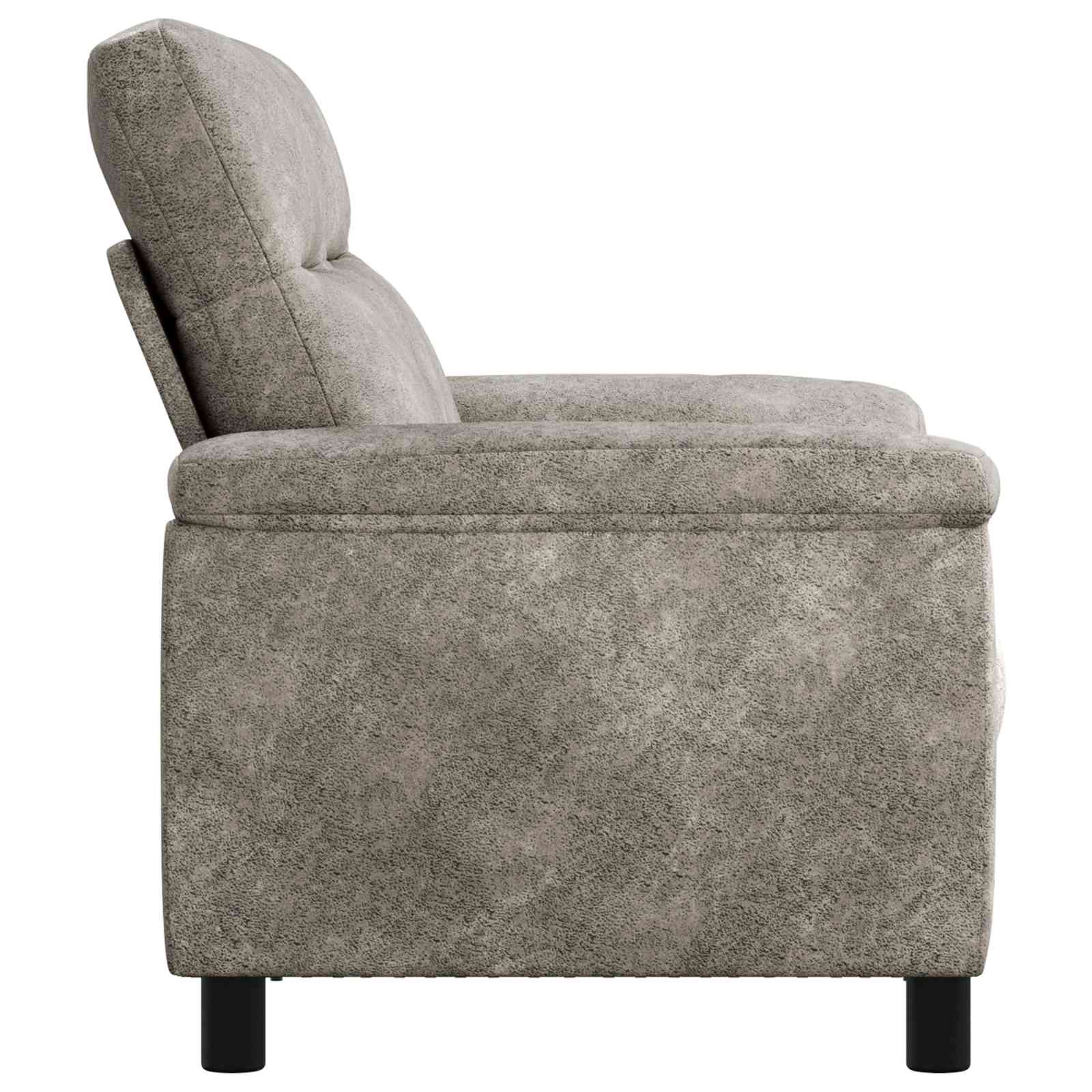 Bank Lichtgrijs 158 x 90 x 95 cm Nep Suede Leer