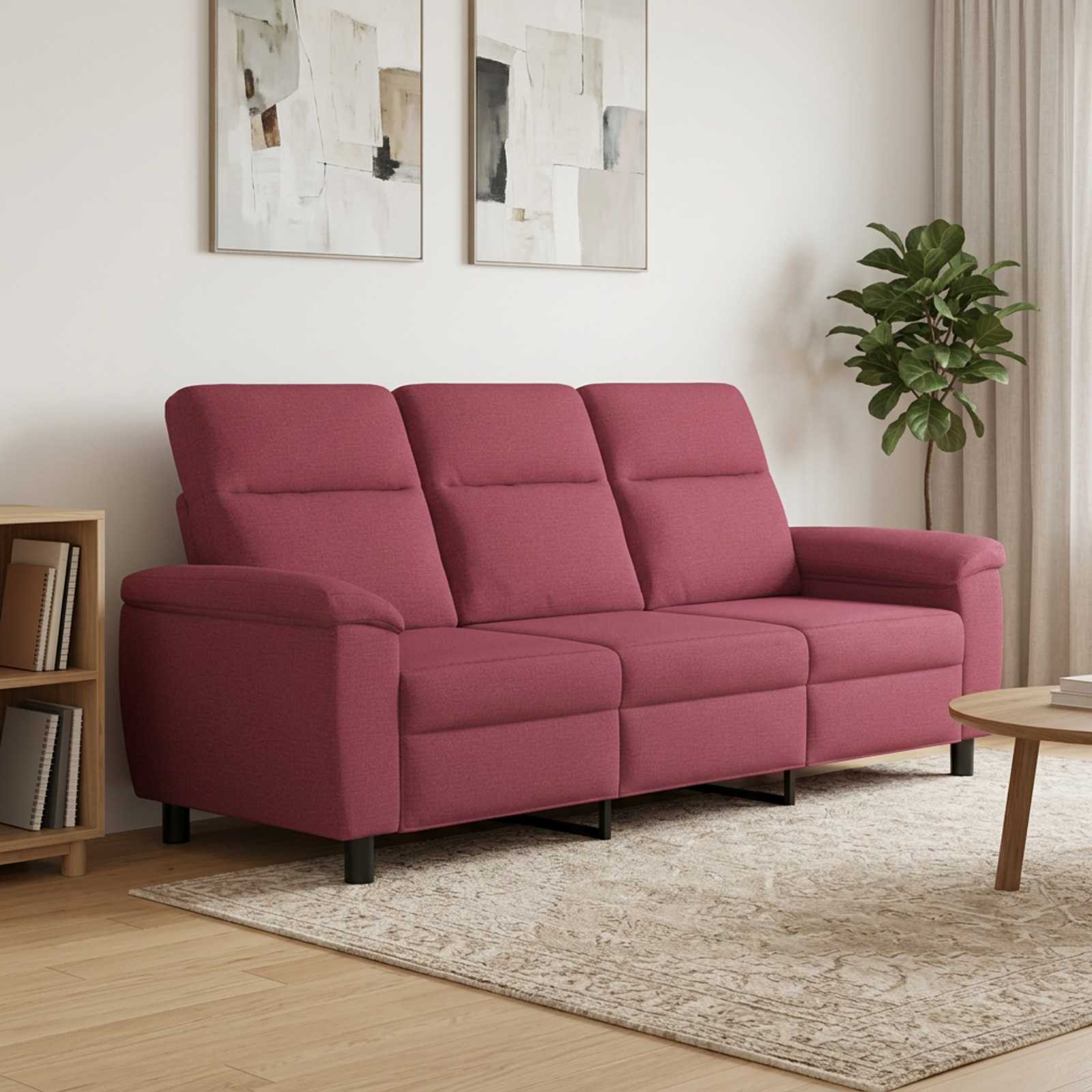 Bank Wijnrood 214 x 90 x 95 cm Stof