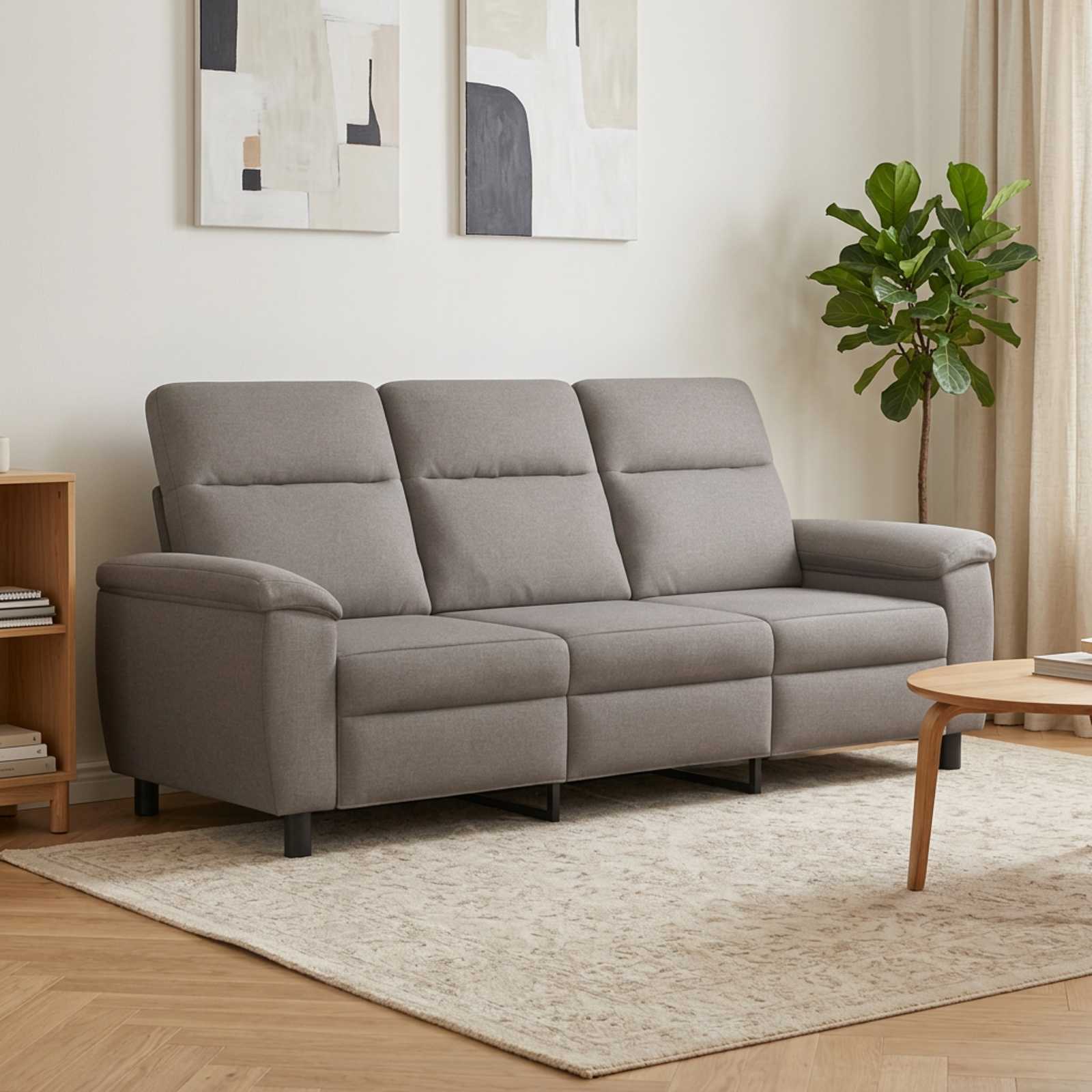 Bank Taupe 214 x 90 x 95 cm Stof
