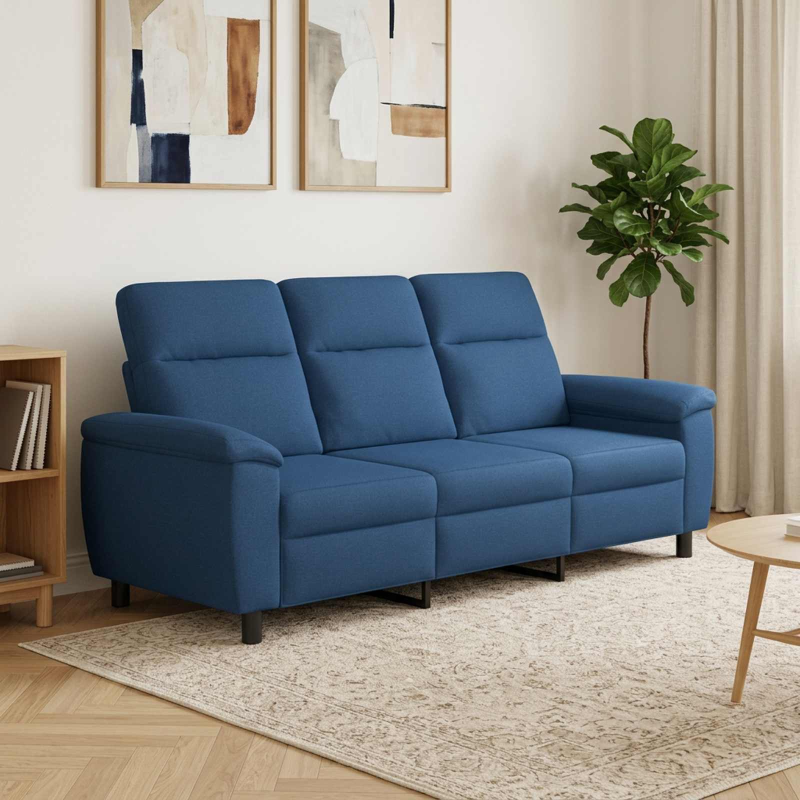 Bank Blauw 214 x 90 x 95 cm Stof