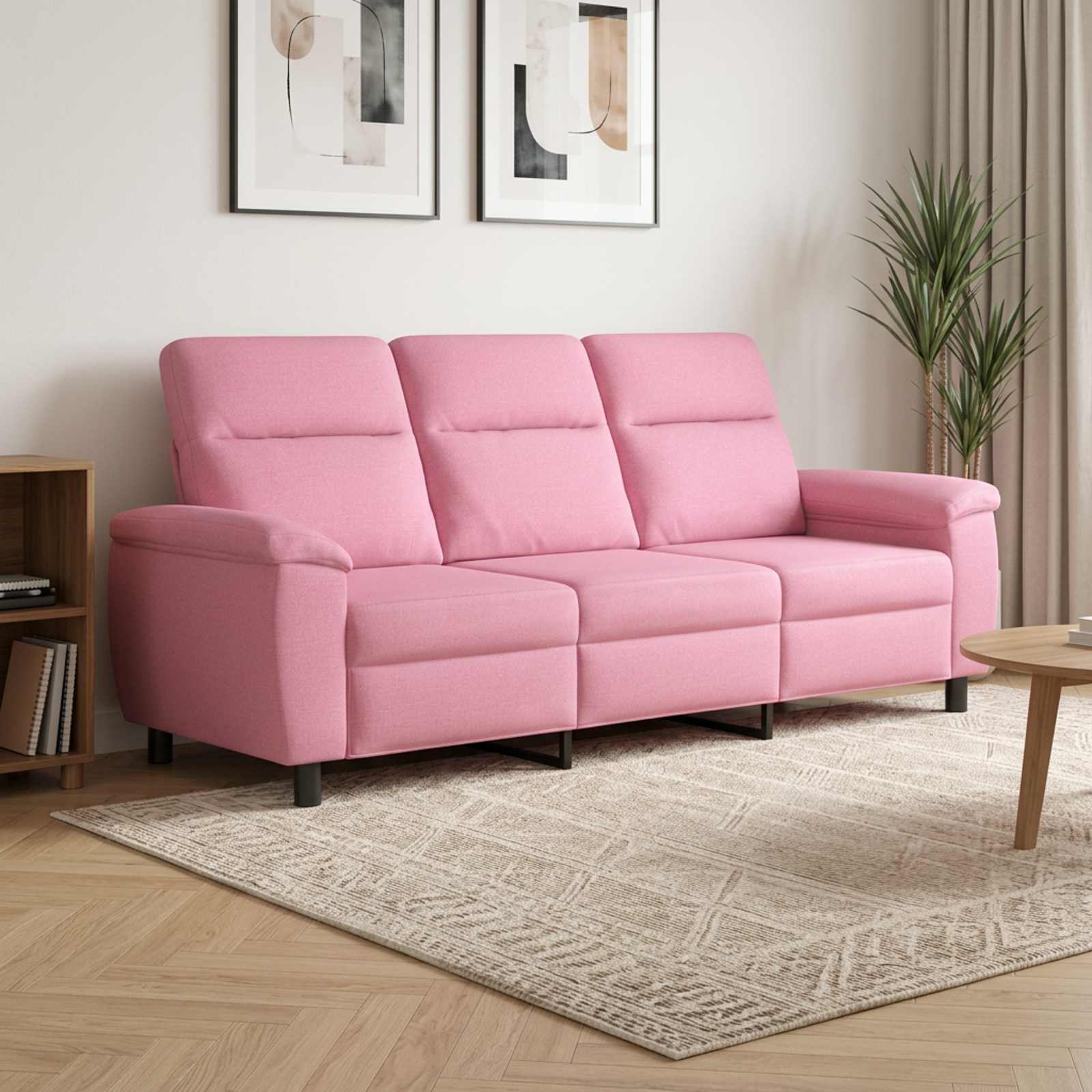 Bank Roze 214 x 90 x 95 cm Stof