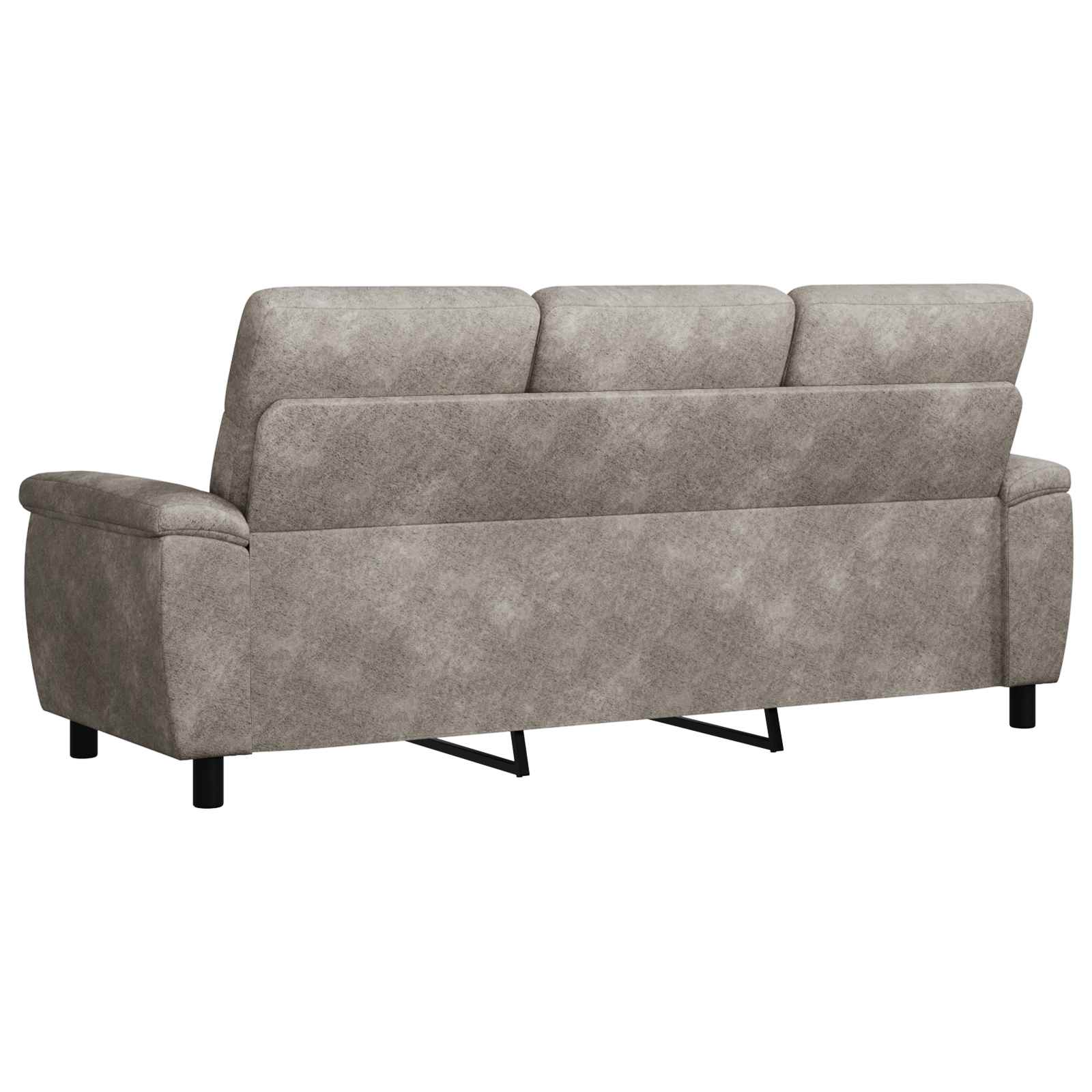 Bank Lichtgrijs 214 x 90 x 95 cm Nep Suede Leer