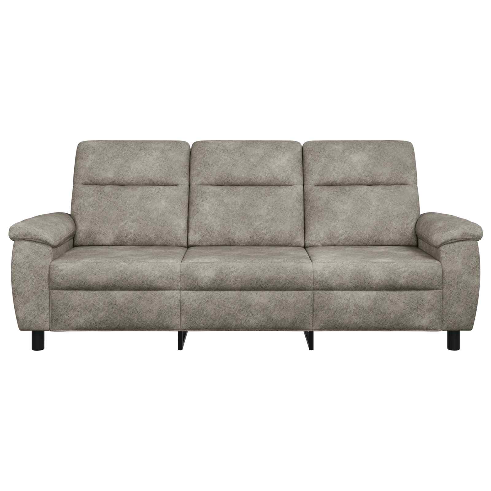 Bank Lichtgrijs 214 x 90 x 95 cm Nep Suede Leer