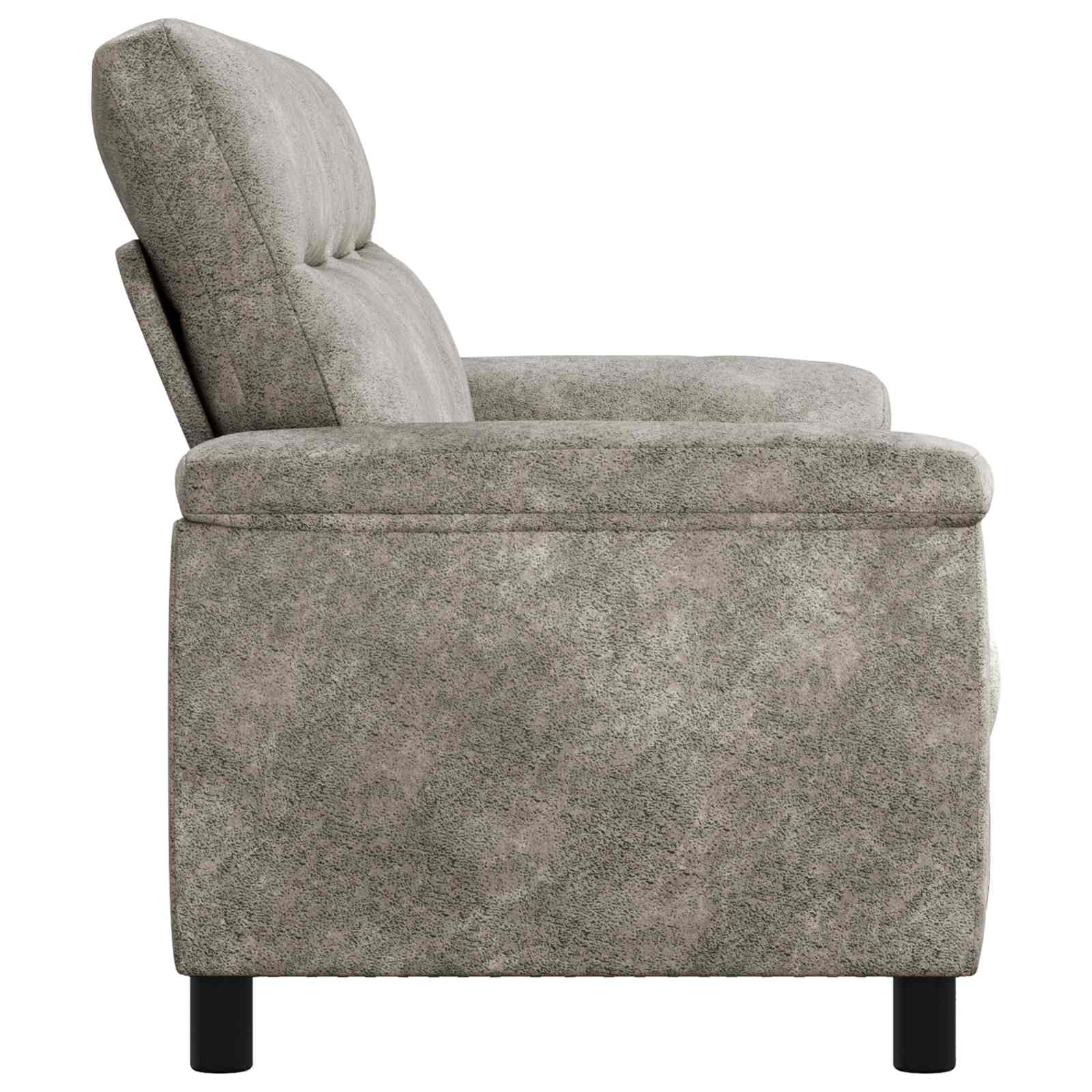 Bank Lichtgrijs 214 x 90 x 95 cm Nep Suede Leer