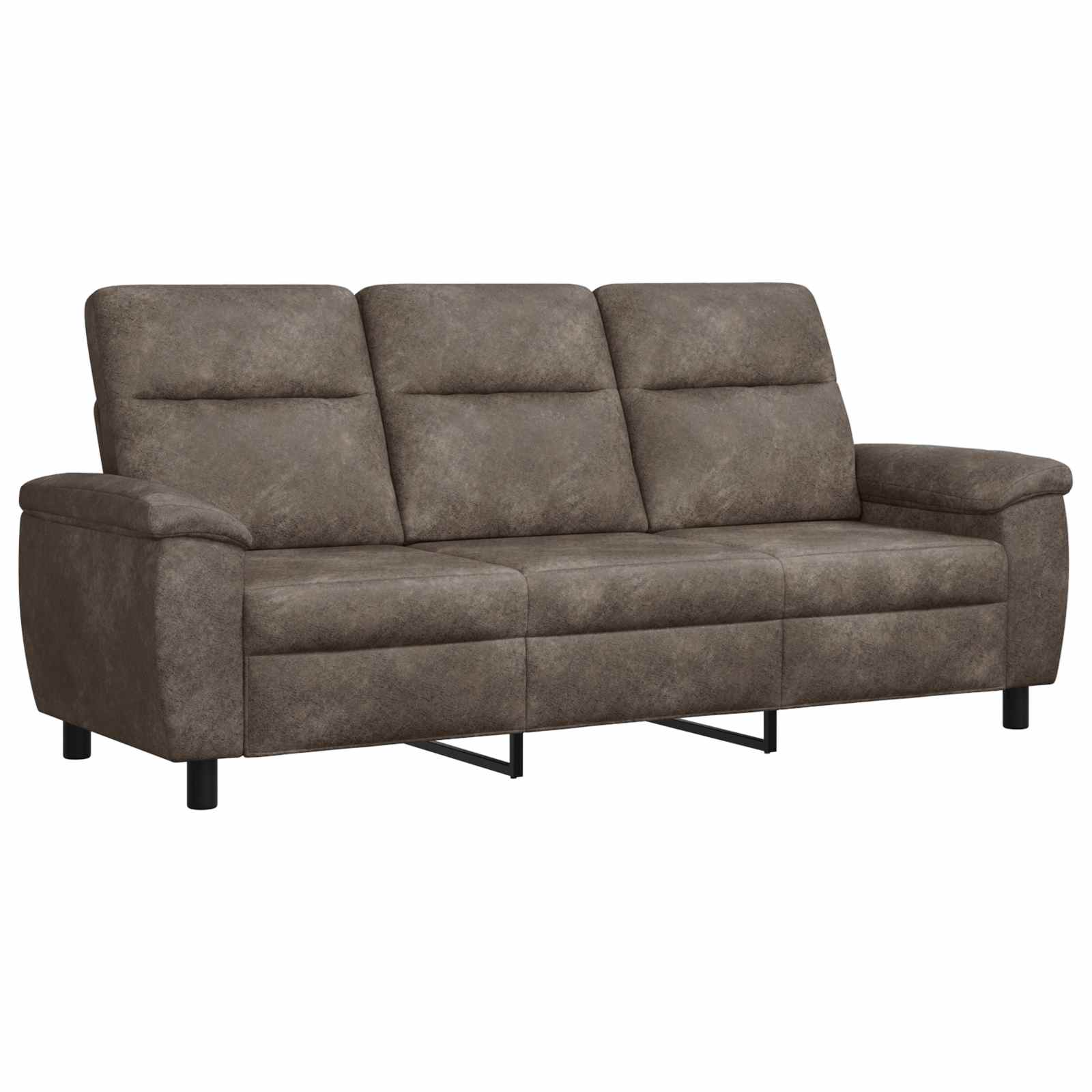 Bank Donkergrijs 214 x 90 x 95 cm Nep Suede Leer