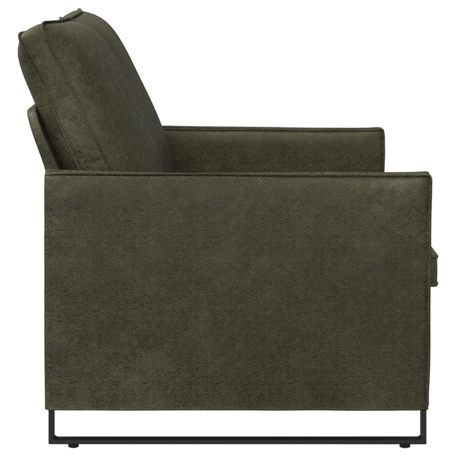 2-zits bank Legergroen 130 x 81 x 82 cm Faux Suède Stof