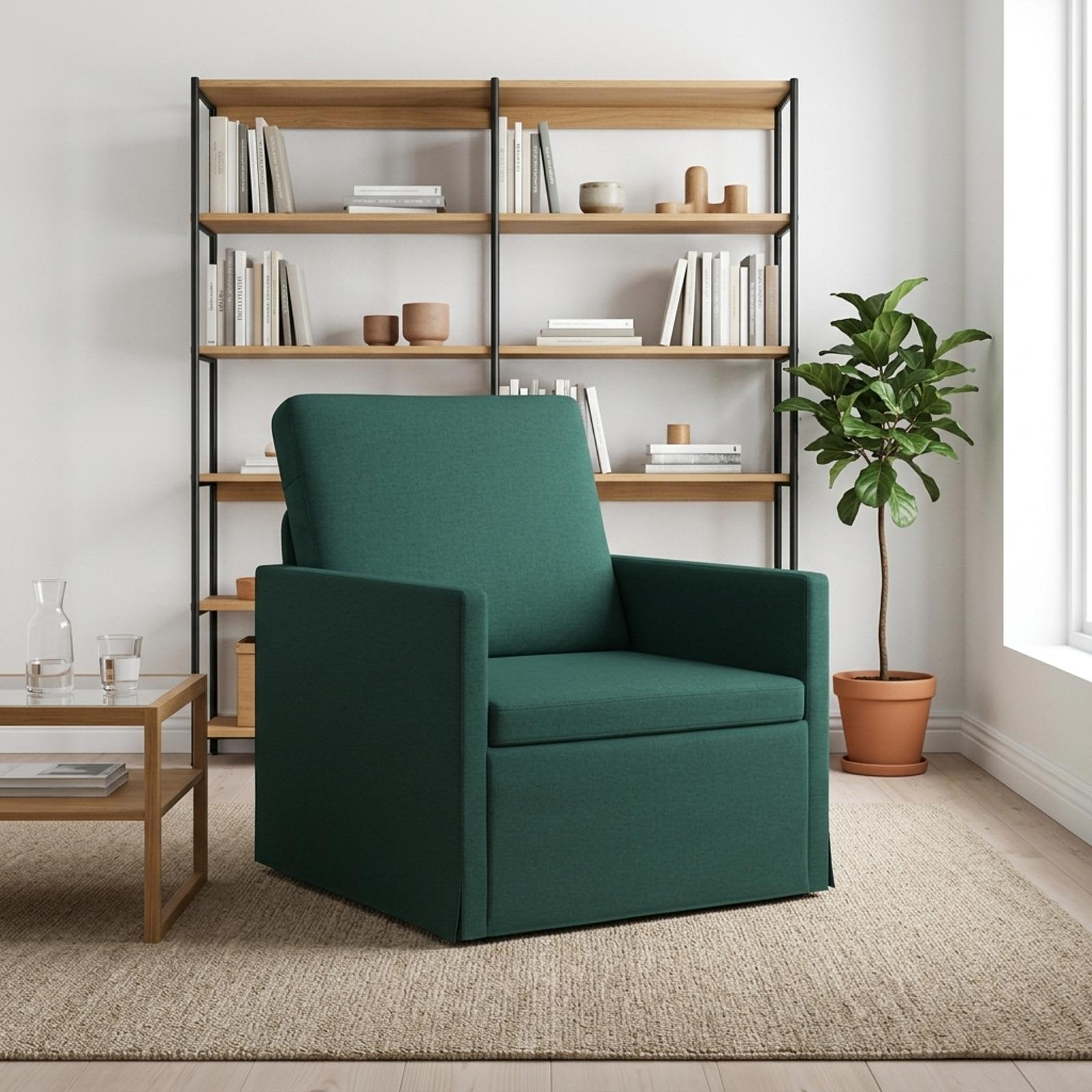 Fauteuil Donkergroen 70 x 81 x 82 cm Stof