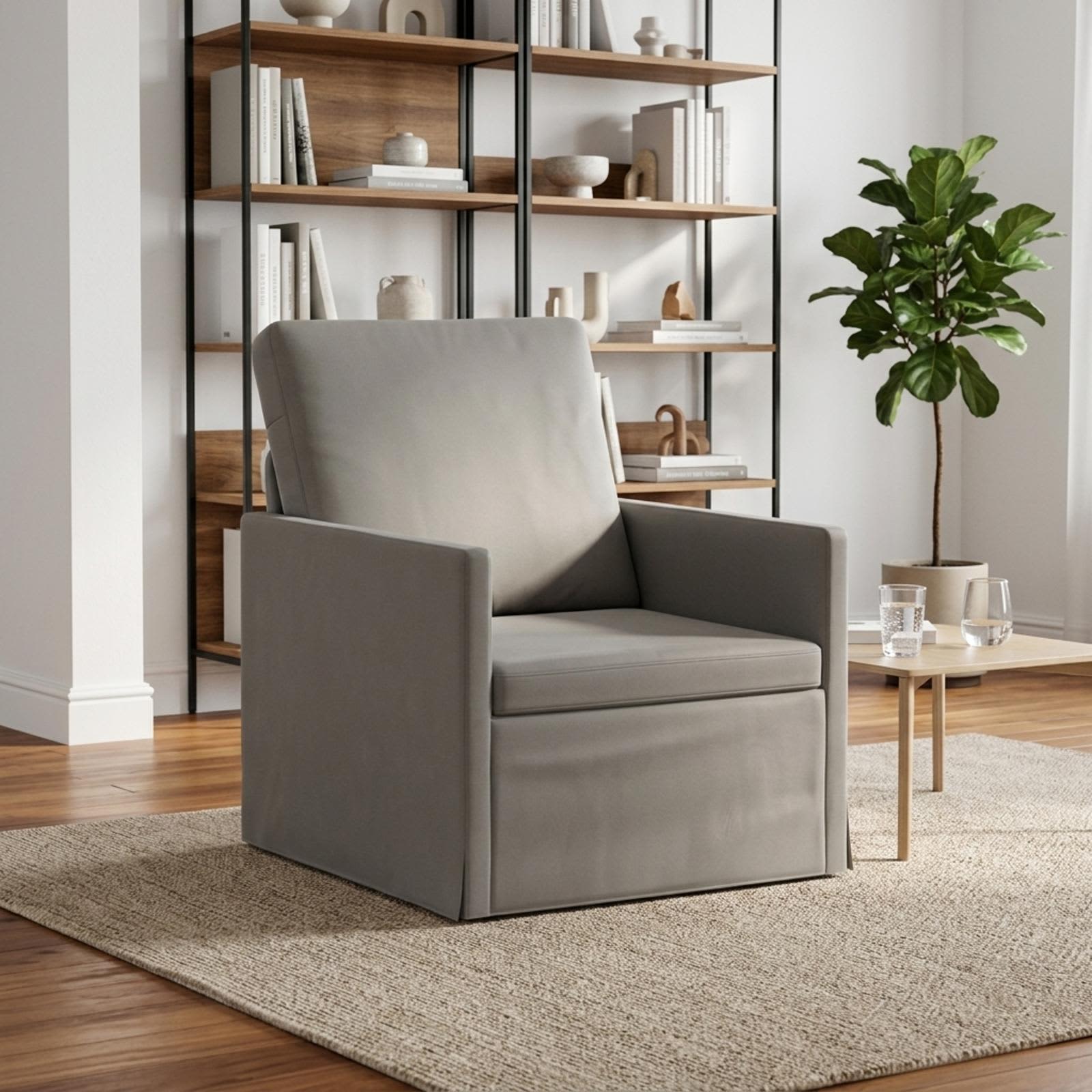 Fauteuil Lichtgrijs 70 x 81 x 82 cm fluweel