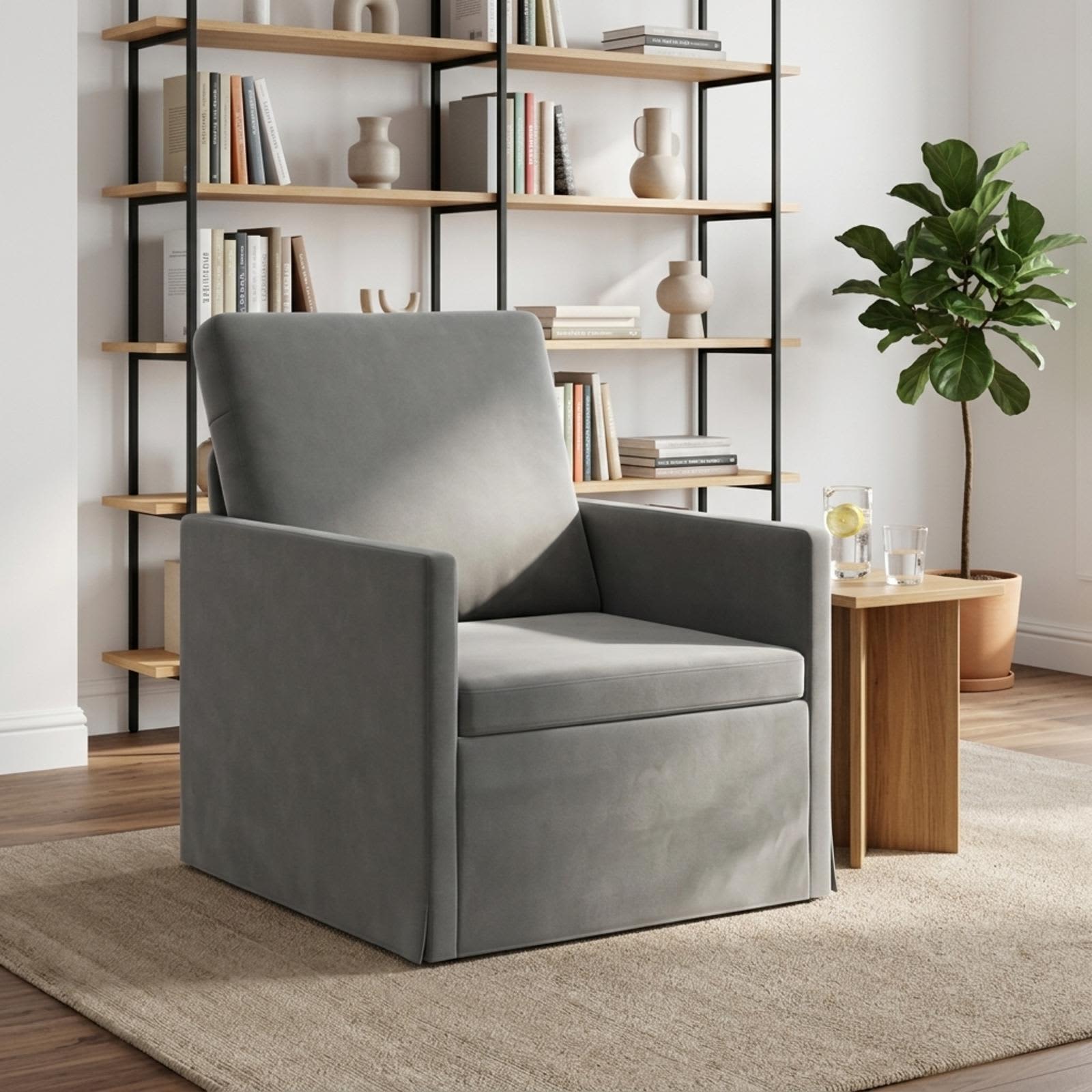 Fauteuil Donkergrijs 70 x 81 x 82 cm fluweel