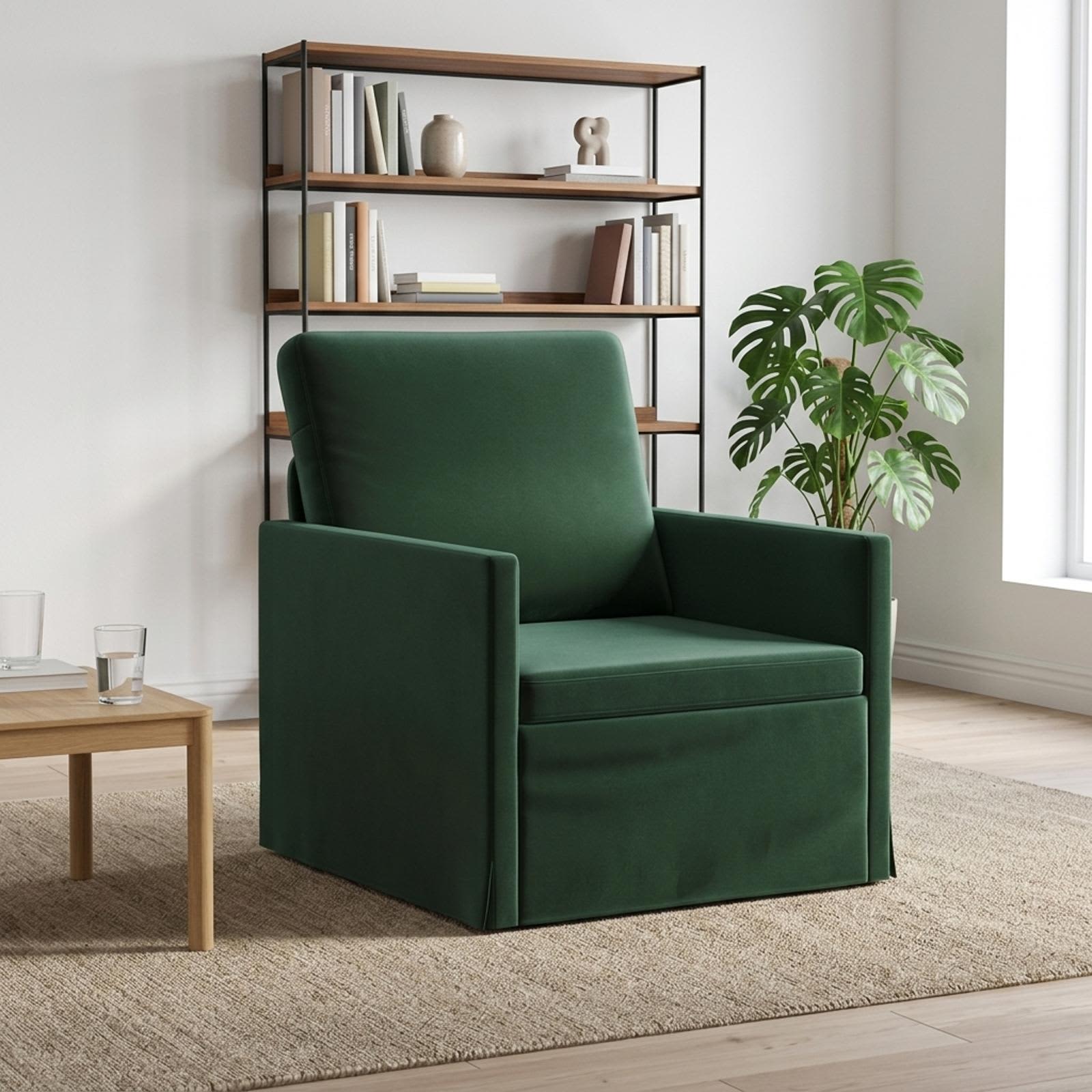 Fauteuil Donkergroen 70 x 81 x 82 cm fluweel