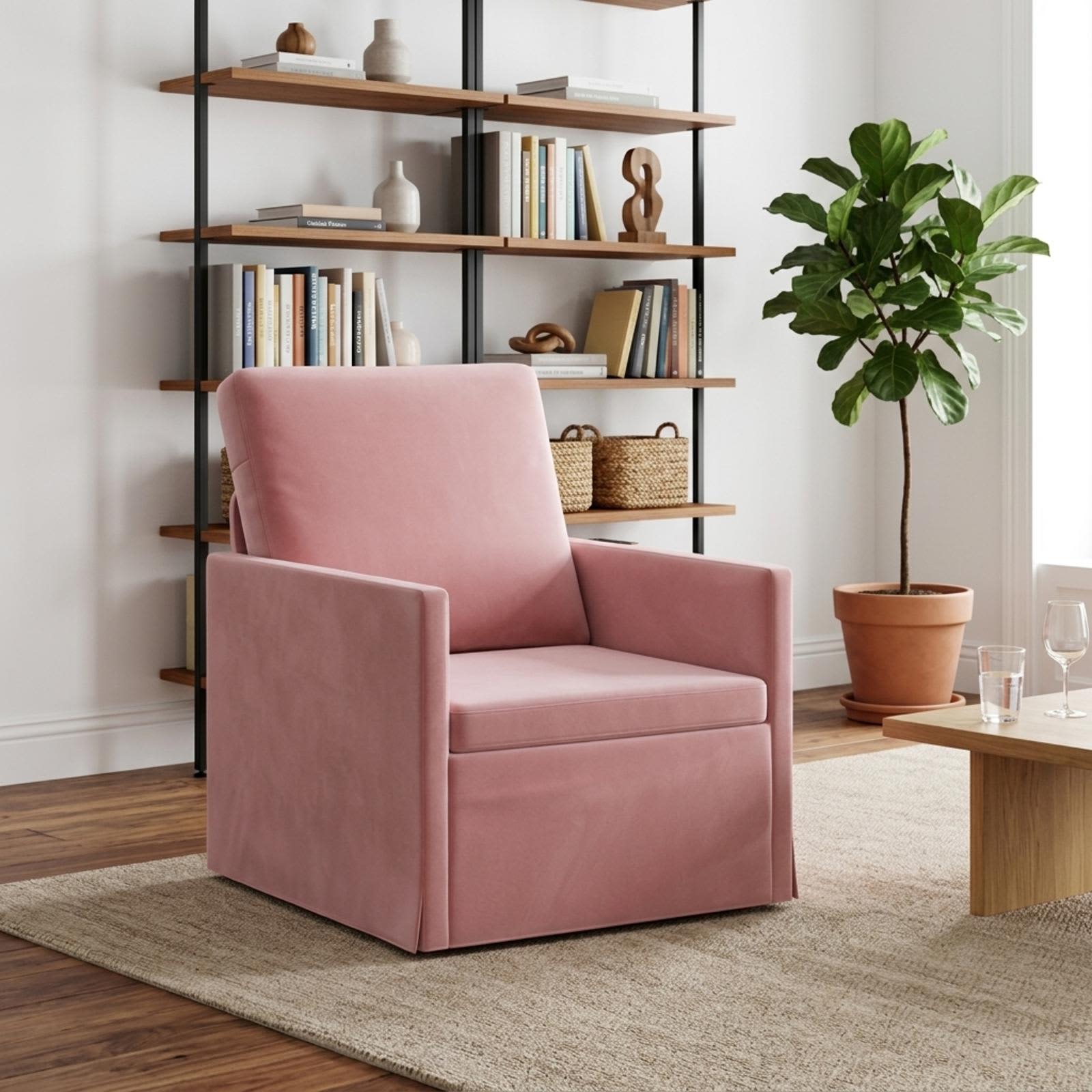Fauteuil Roze 70 x 81 x 82 cm fluweel