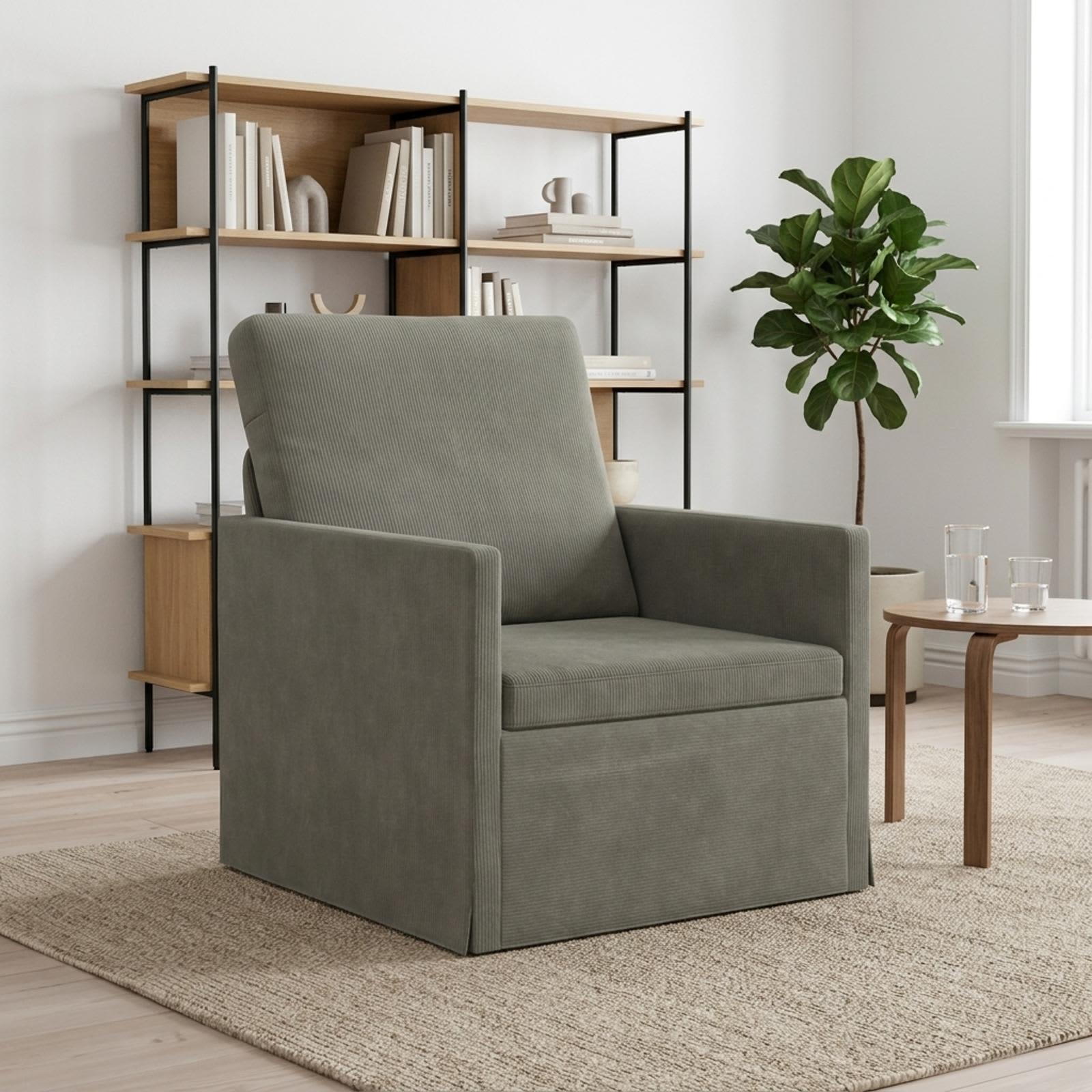 Fauteuil Lichtgrijs 70 x 81 x 82 cm Katoen Stof