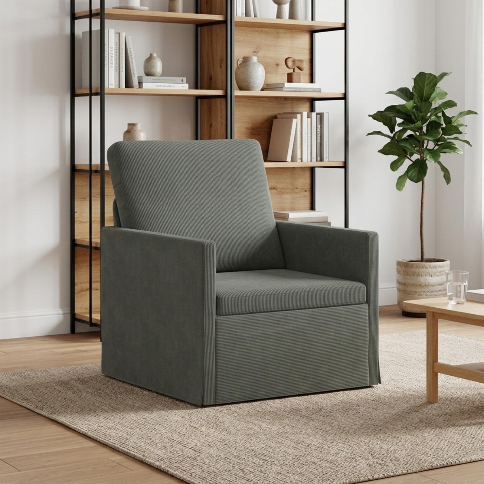 Fauteuil Donkergrijs 70 x 81 x 82 cm Katoen Stof