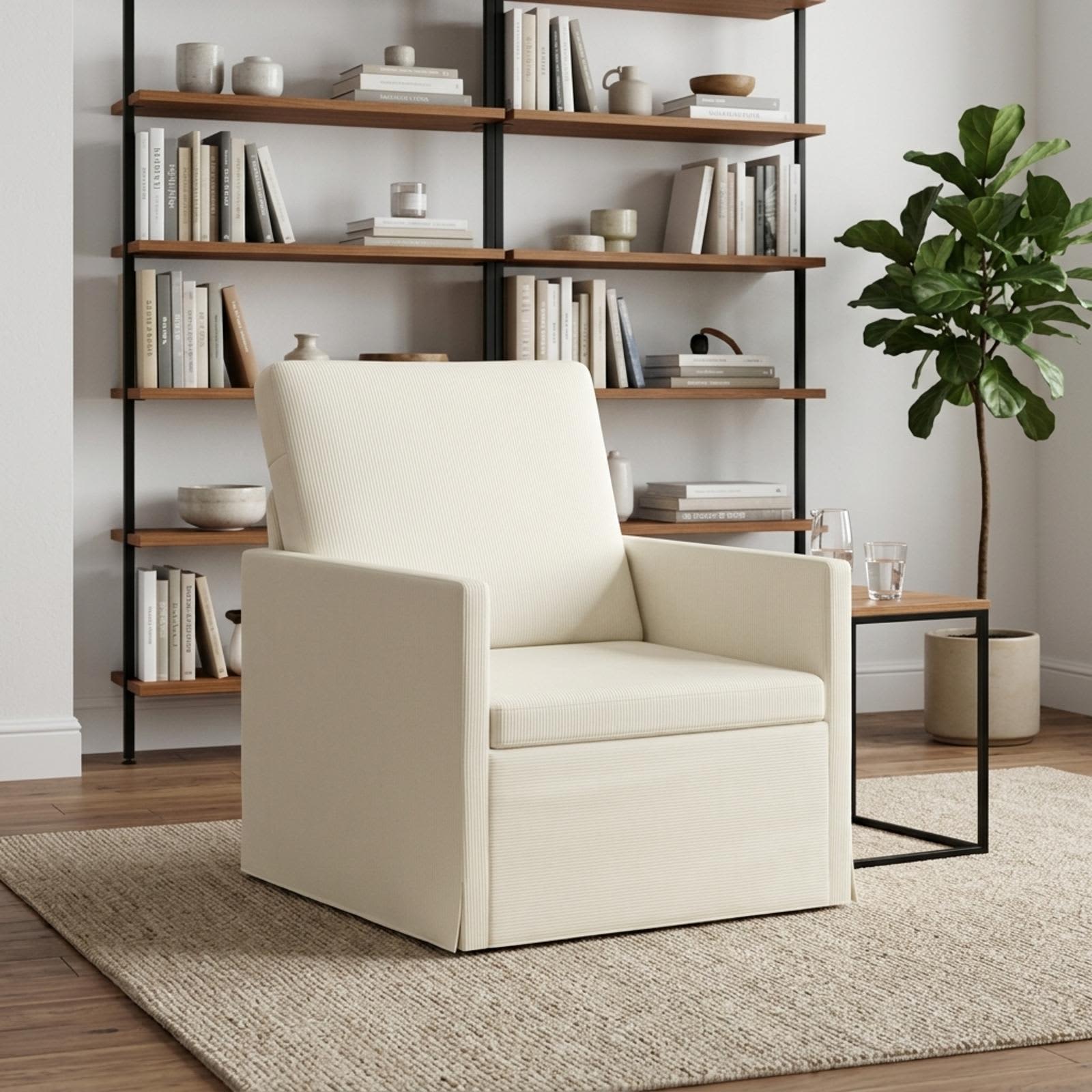 Fauteuil Crèmekleurig 70 x 81 x 82 cm Katoen Stof