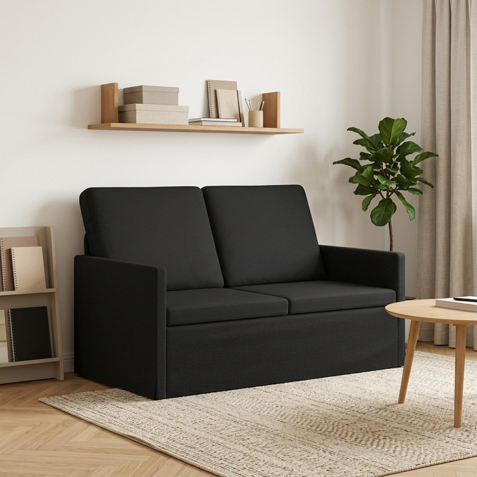 2-zits bank Zwart 130 x 81 x 82 cm Stof