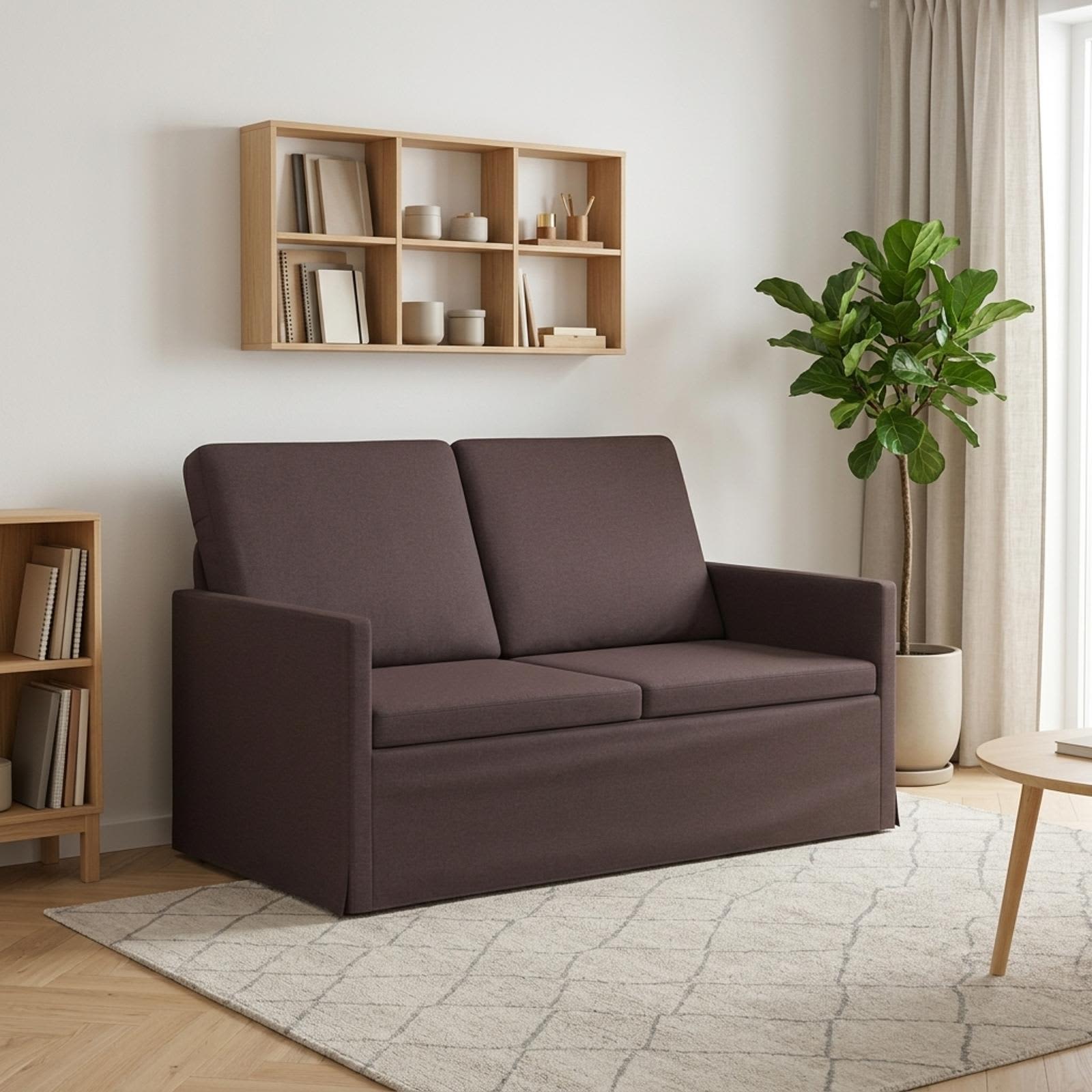 2-zits bank Donkerbruin 130 x 81 x 82 cm Stof