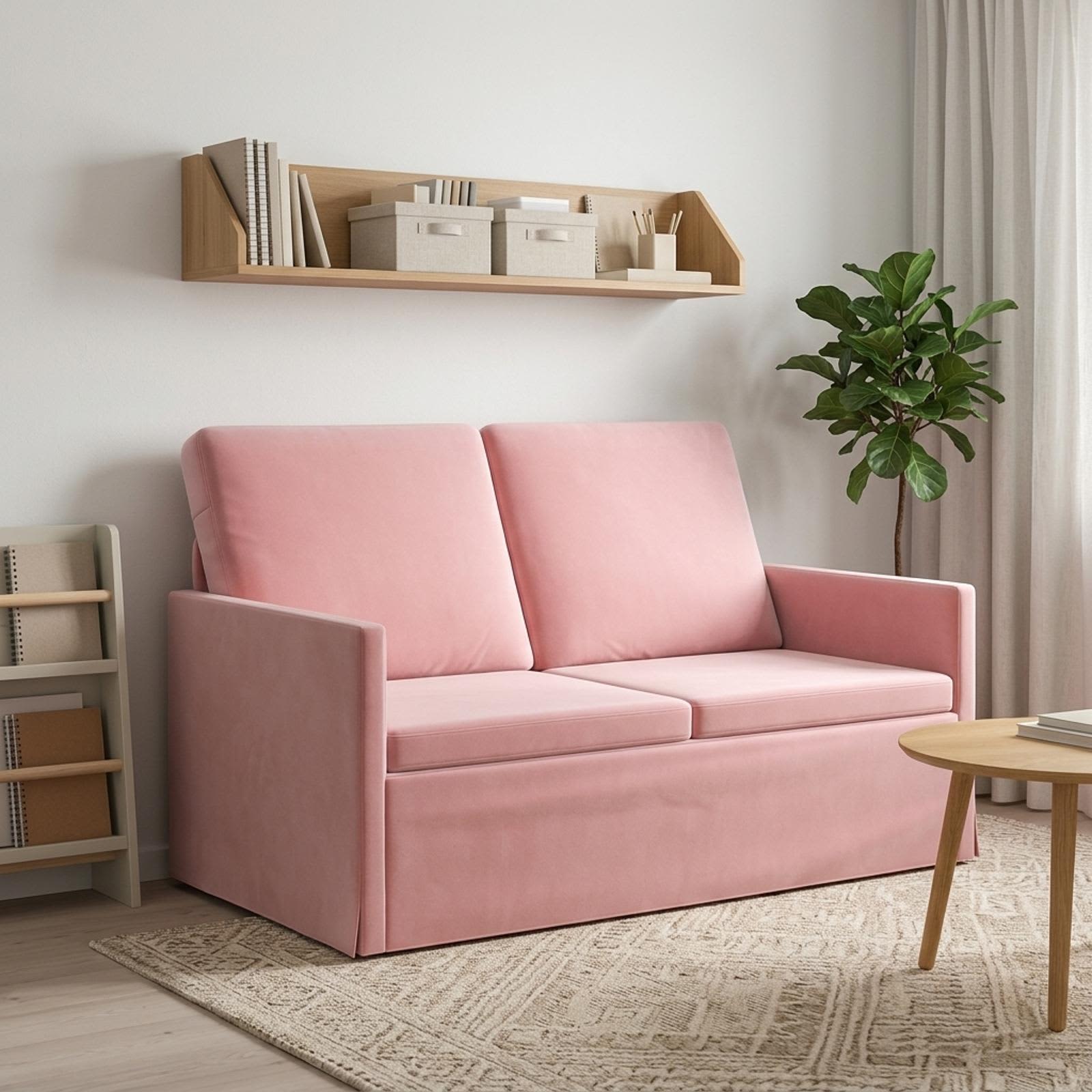 2-zits bank Roze 130 x 81 x 82 cm fluweel