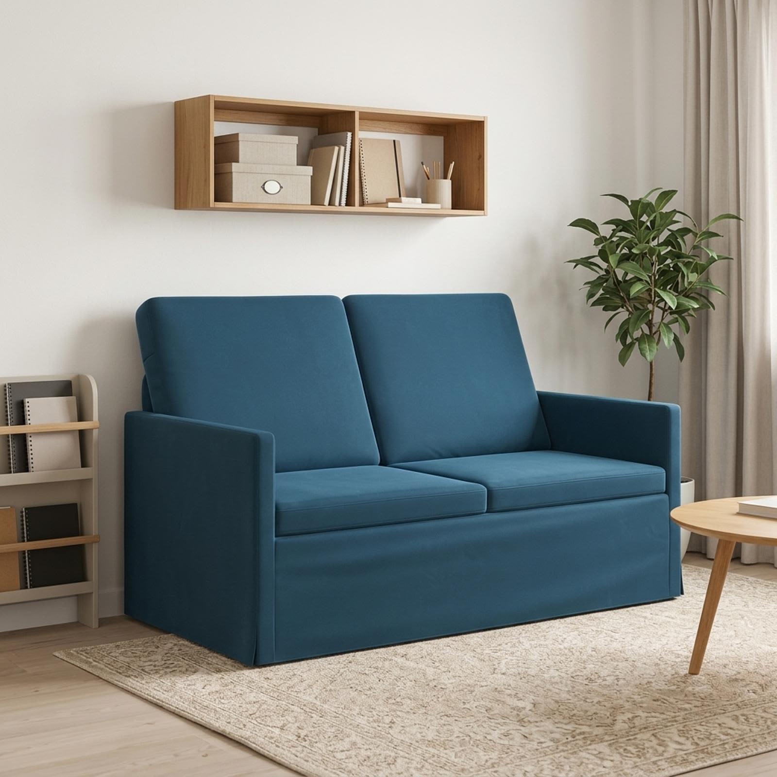2-zits bank Blauw 130 x 81 x 82 cm fluweel