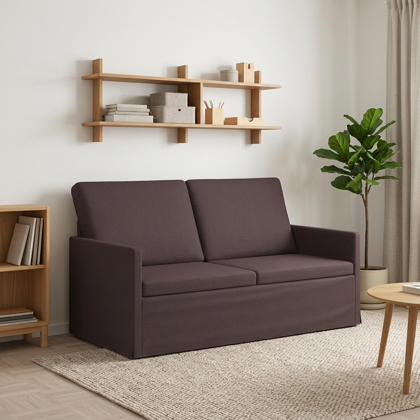 2-zits bank Donkerbruin 150 x 81 x 82 cm Stof