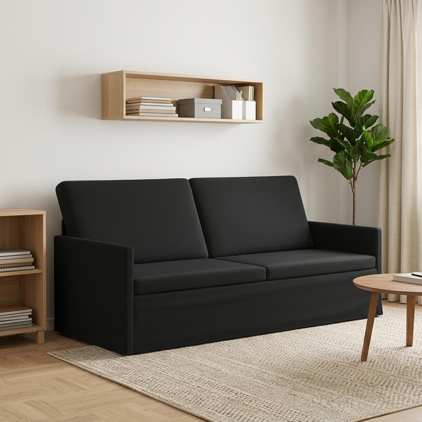 3-zits bank Zwart 190 x 81 x 82 cm fluweel