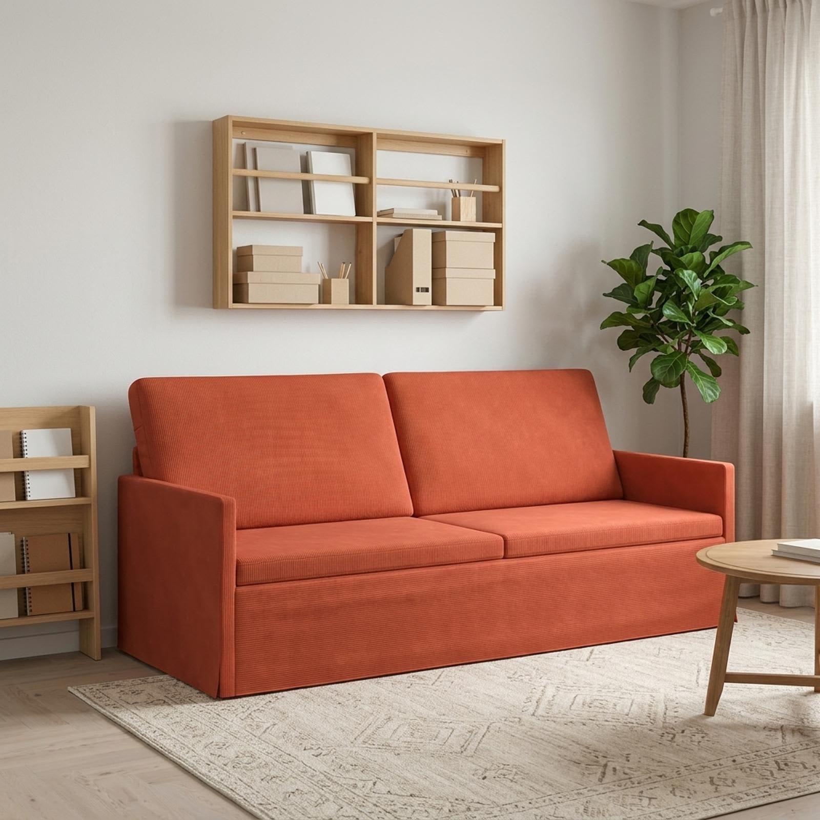 3-zits bank Rood-oranje 190 x 81 x 82 cm Katoen Stof