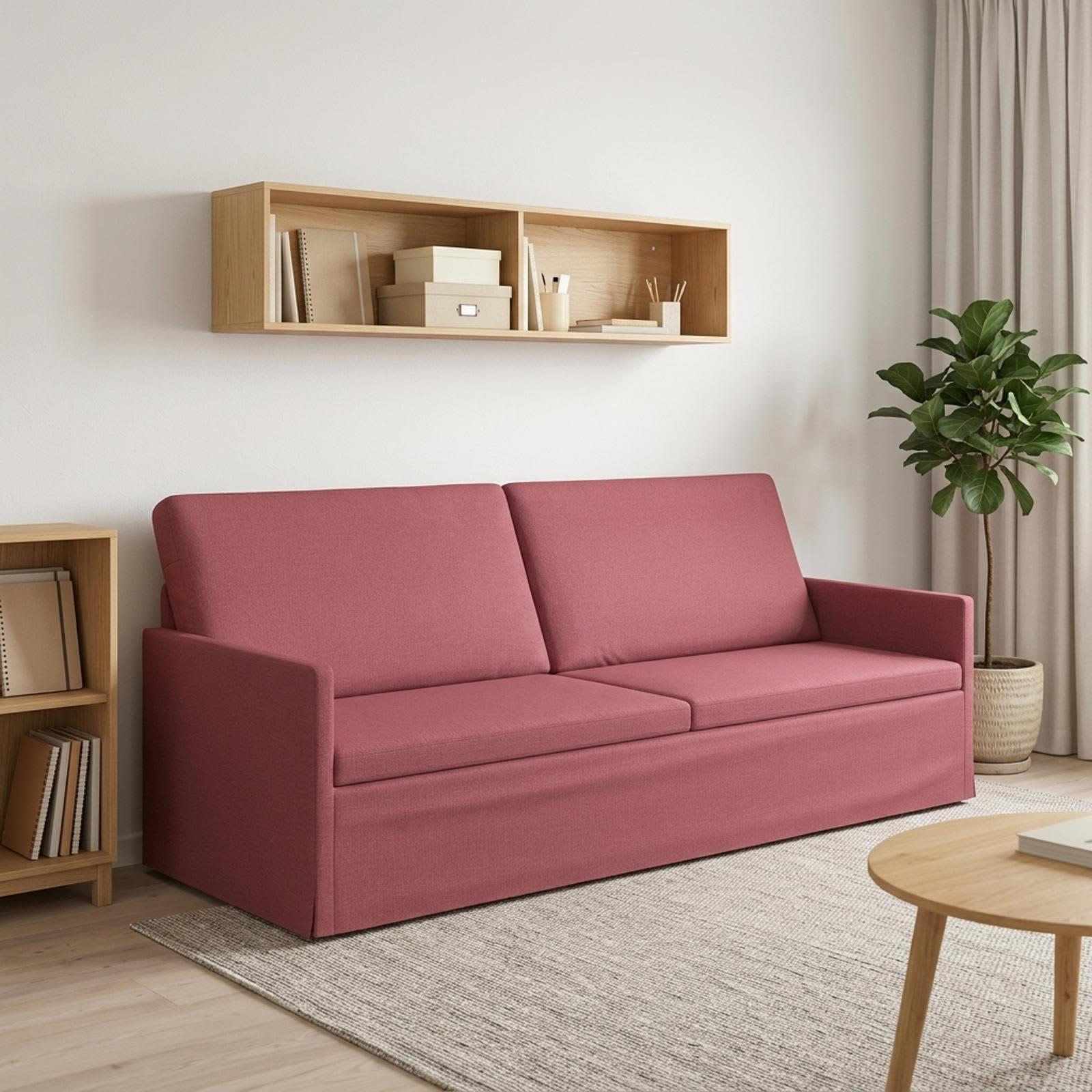 3-zits bank Wijnrood 220 x 81 x 82 cm Stof