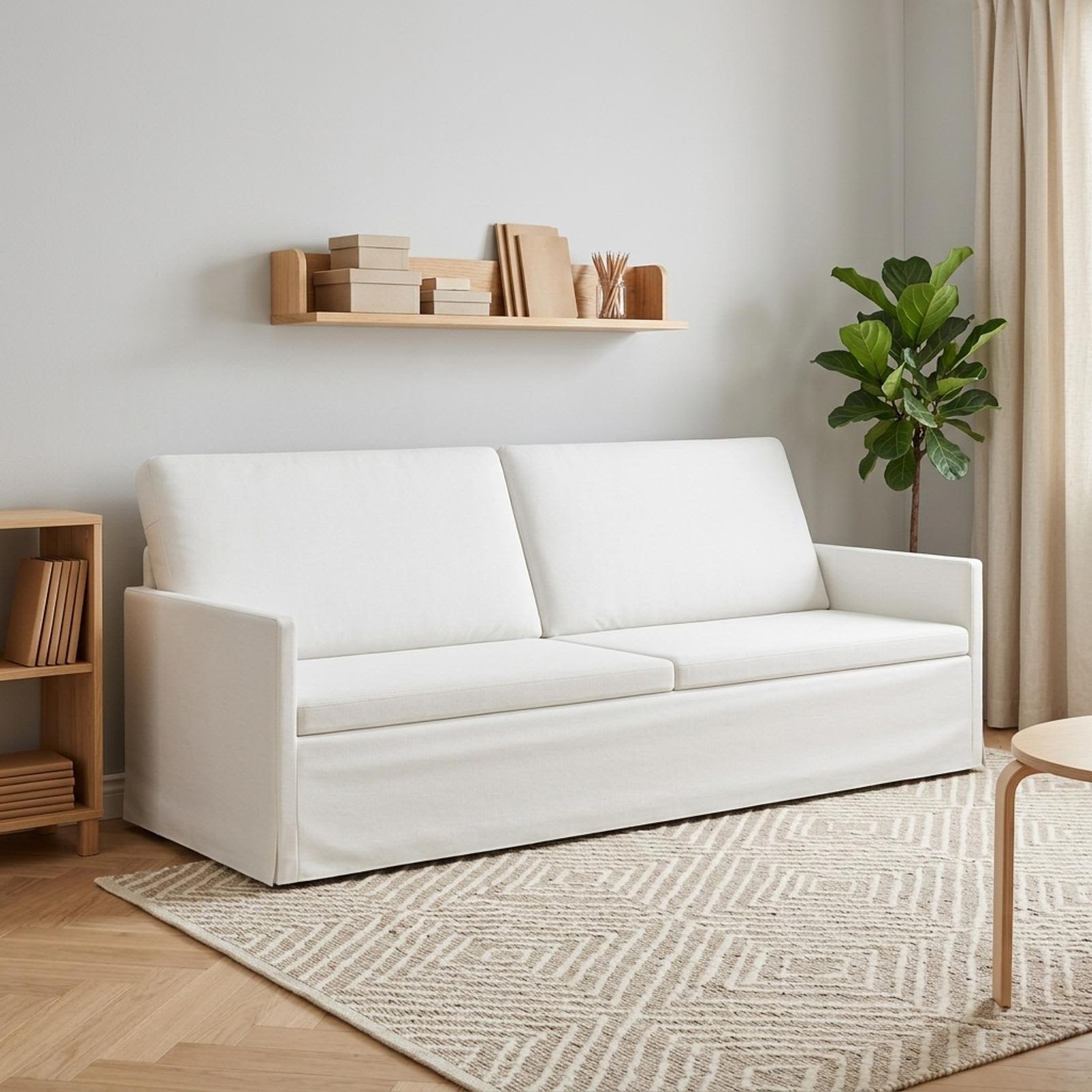 3-zits bank Wit 220 x 81 x 82 cm Stof