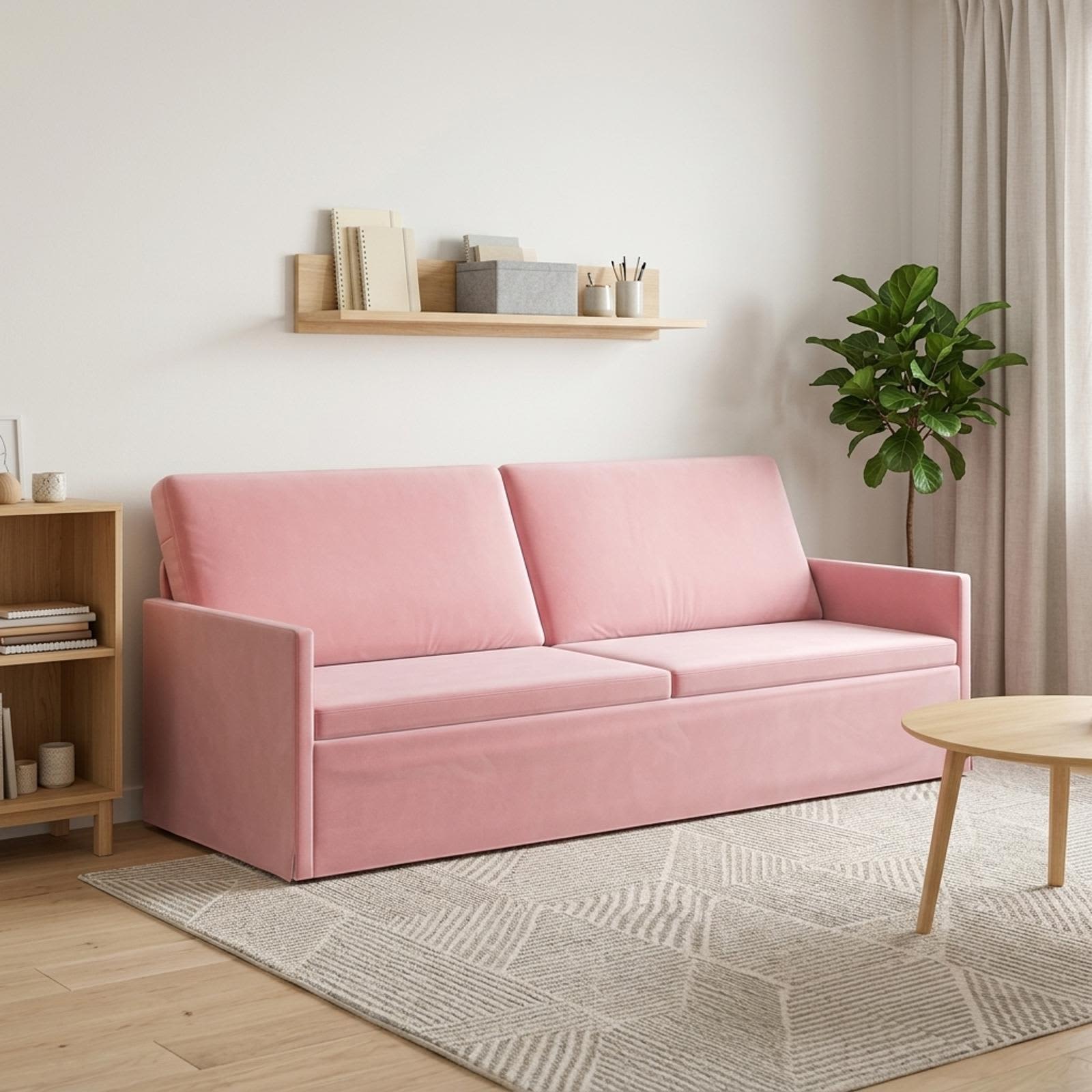 3-zits bank Roze 220 x 81 x 82 cm fluweel