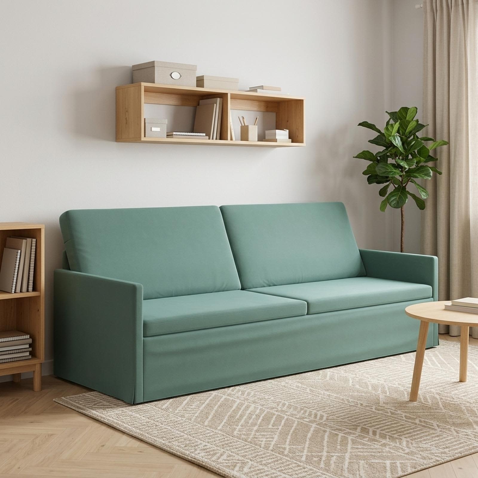 3-zits bank Zeegroen 220 x 81 x 82 cm fluweel