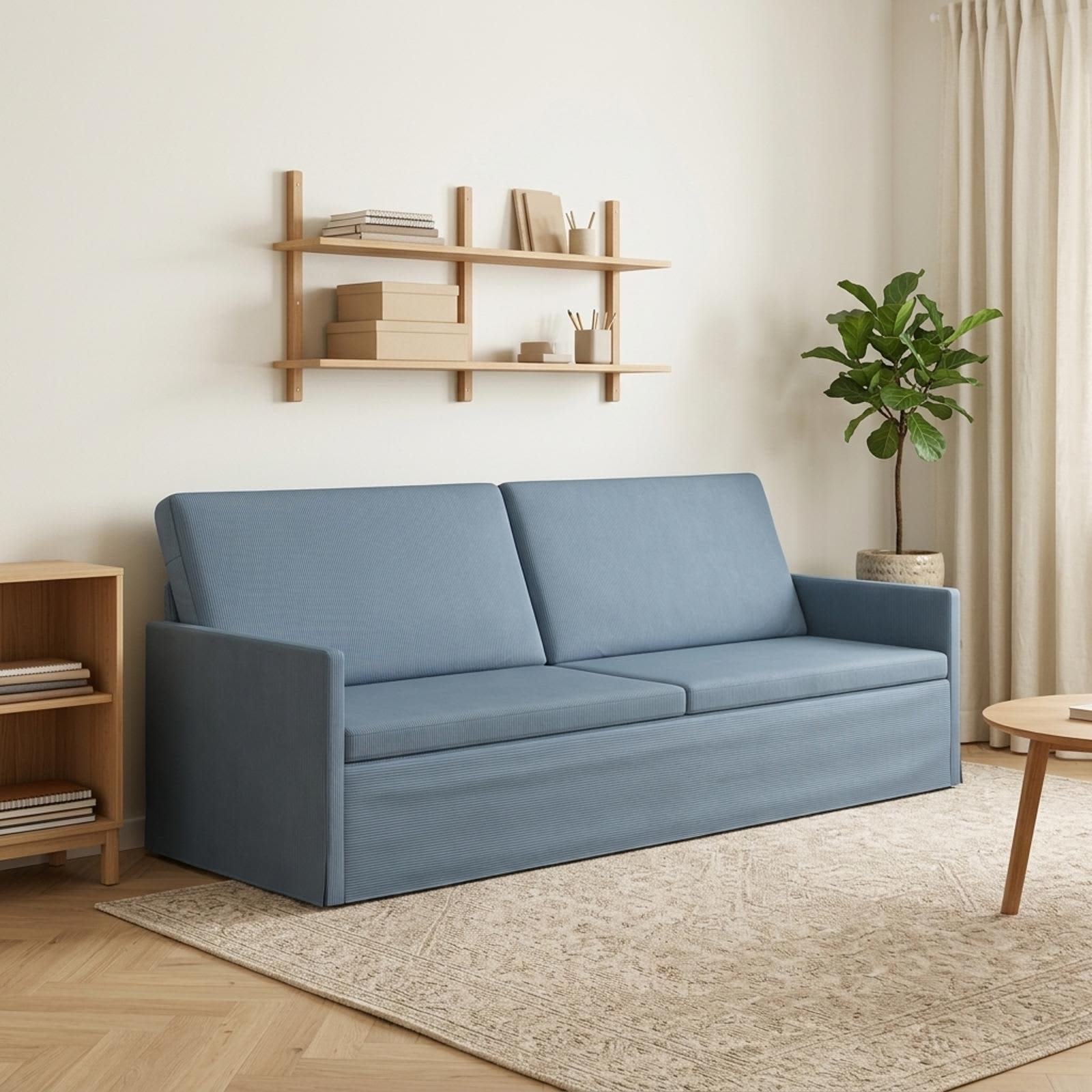 3-zits bank Blauw 220 x 81 x 82 cm Katoen Stof