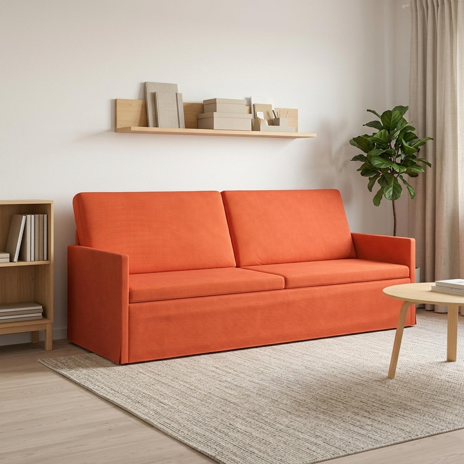 3-zits bank Rood-oranje 220 x 81 x 82 cm Katoen Stof