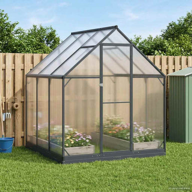 Tuin Serre met de deur Antracietkleurig 183,5 x 183,5 x 207 cm
