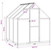 Tuin Serre met de deur Antracietkleurig 183,5 x 183,5 x 207 cm