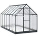 Tuin Serre met de deur Antracietkleurig 183,5 x 363,5 x 207 cm