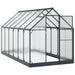 Tuin Serre met de deur Antracietkleurig 183,5 x 363,5 x 207 cm