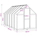 Tuin Serre met de deur Antracietkleurig 183,5 x 363,5 x 207 cm
