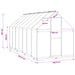 Tuin Serre met de deur Antracietkleurig 183,5 x 423,5 x 207 cm