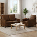 Bankstel 2 pcs Bruin Faux Suède Stof
