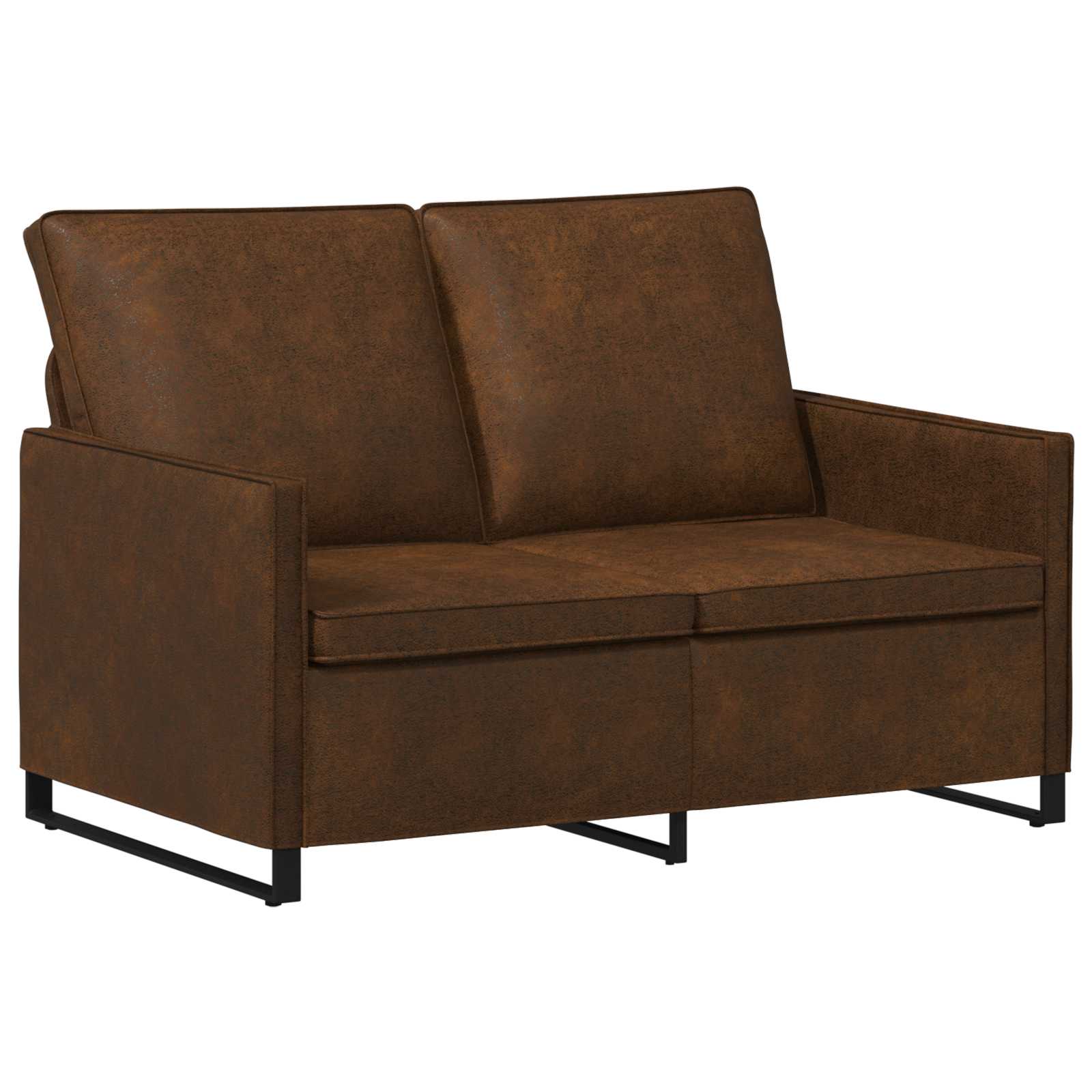 Bankstel 2 pcs Bruin Faux Suède Stof