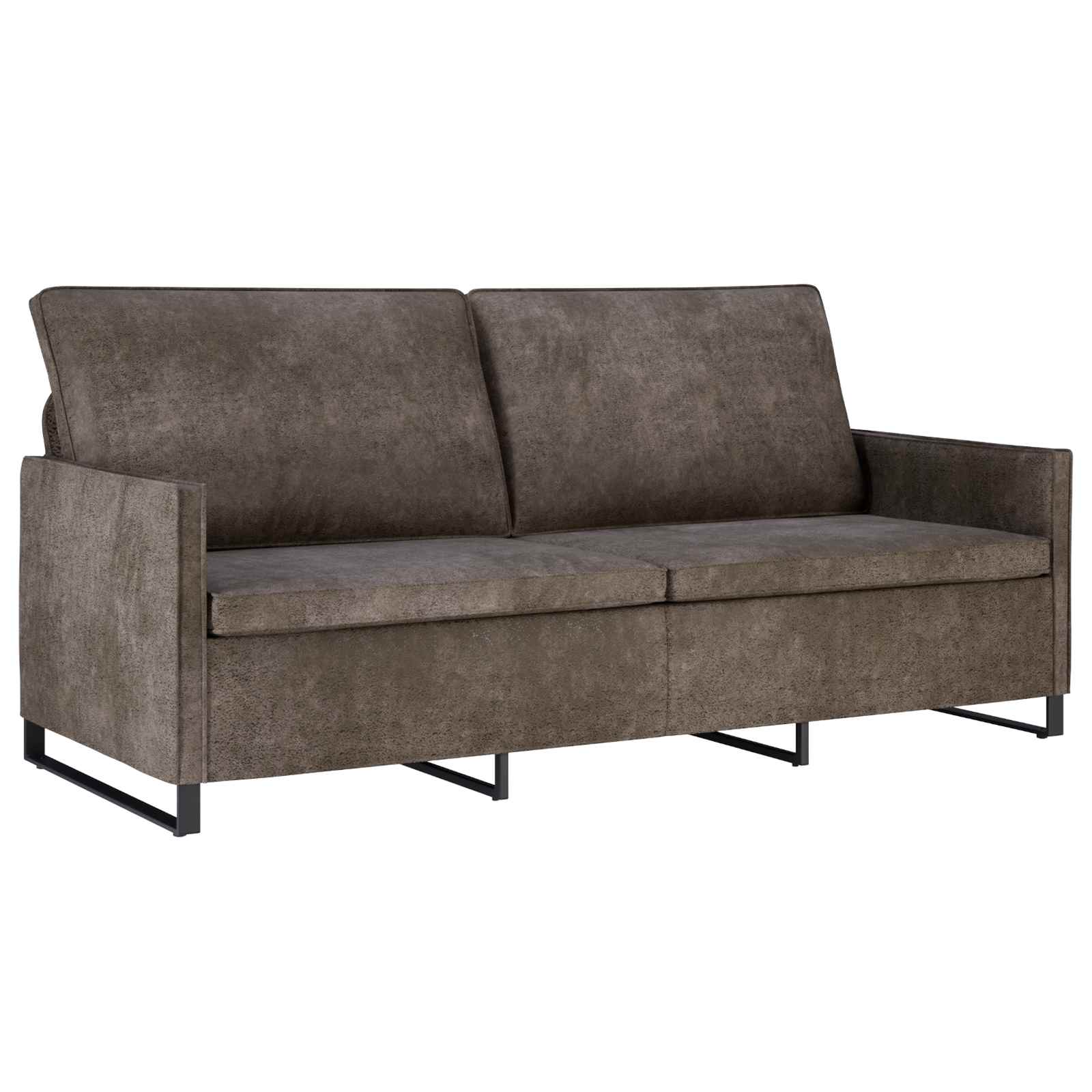 Bankstel 2 st Donkergrijs Faux Suède Stof