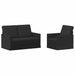 Bankstel 2 pcs Zwart Stof