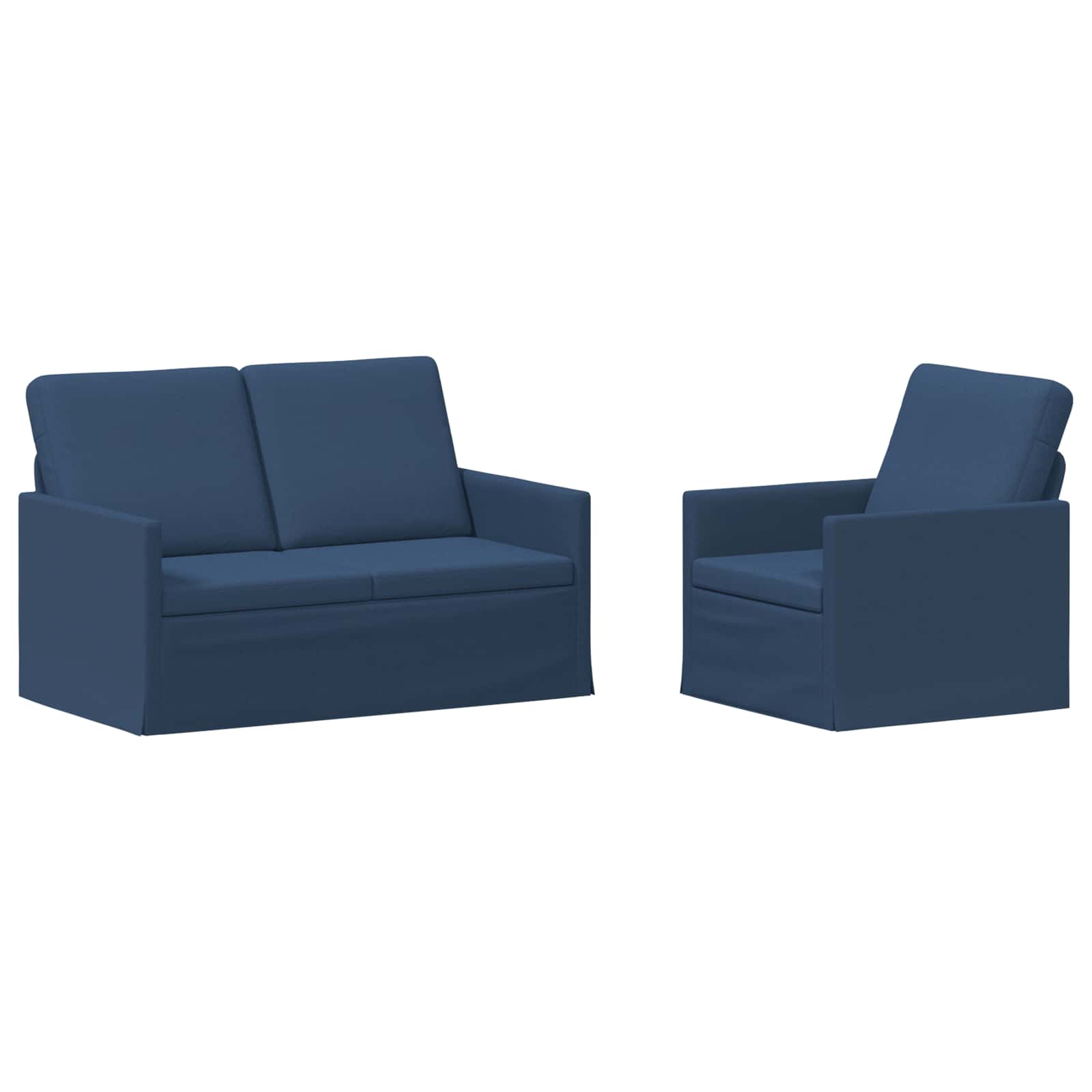 Bankstel 2 pcs Blauw Stof