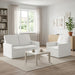 Bankstel 2 pcs Wit Stof