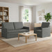 Bankstel 2 pcs Donkergrijs Stof