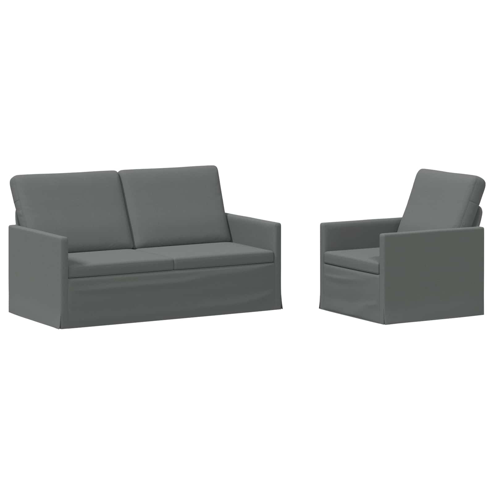 Bankstel 2 pcs Donkergrijs Stof