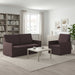 Bankstel 2 pcs Donkerbruin Stof