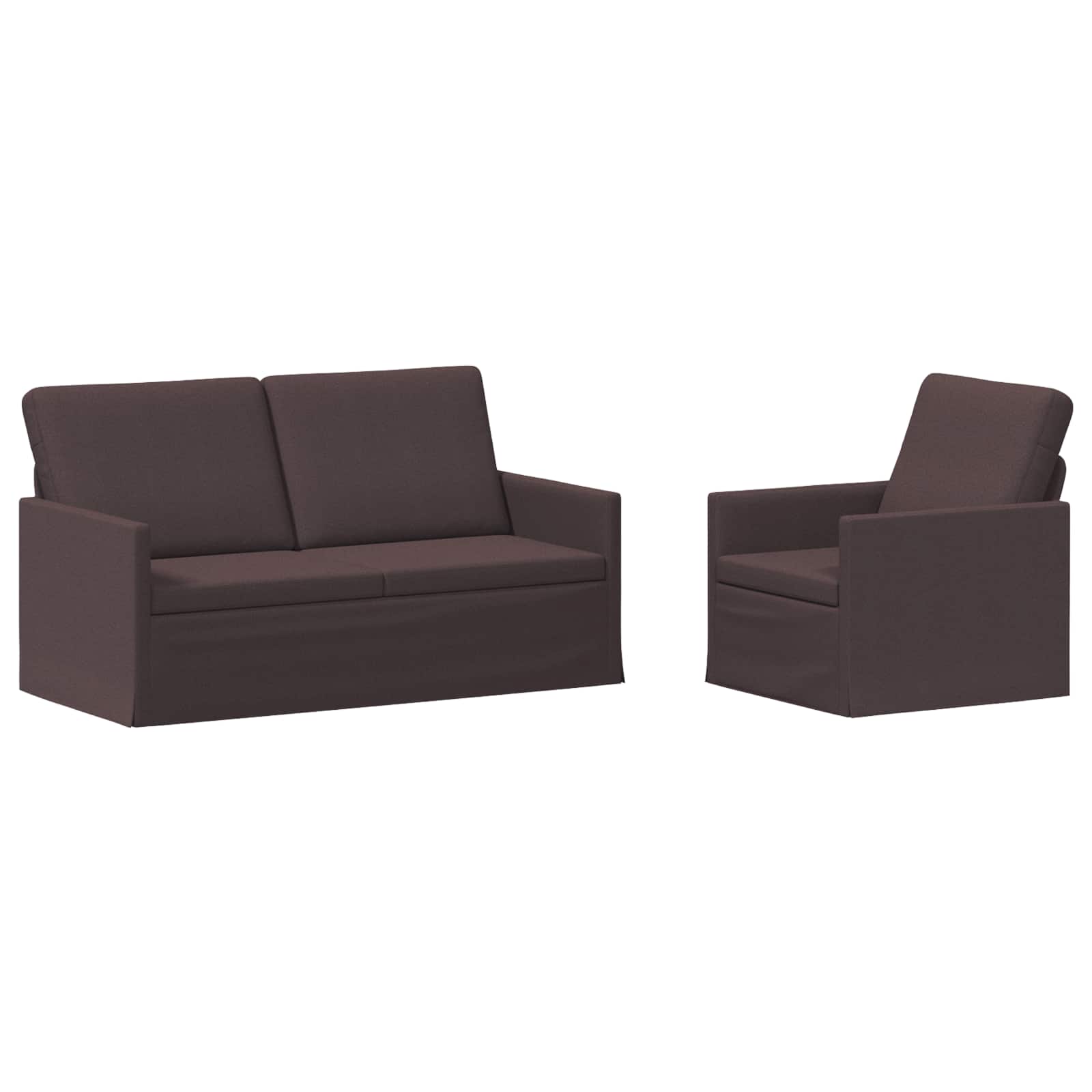 Bankstel 2 pcs Donkerbruin Stof