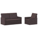 Bankstel 2 pcs Donkerbruin Stof