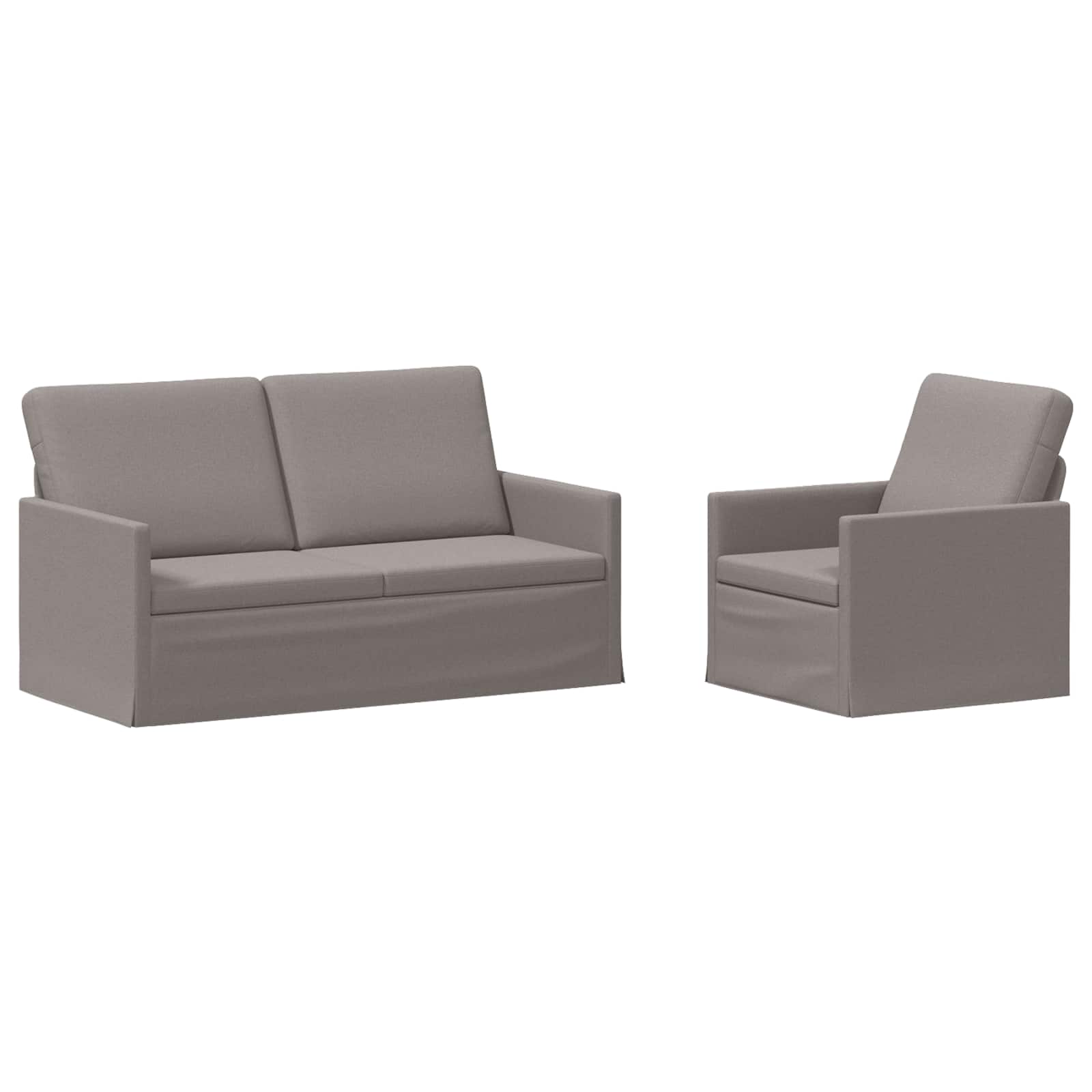 Bankstel 2 pcs Taupe Stof